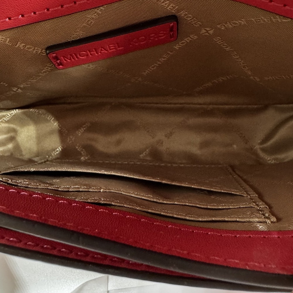Michael Kors Jet Set Travel Small Flap Crossbody Pink Berry Pebbled Leather New - Picture 4 of 8